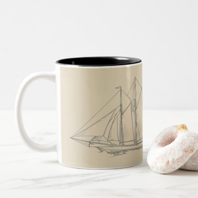 Nova Scotia Maritime Zweifarbige Tasse (Mit Donut)