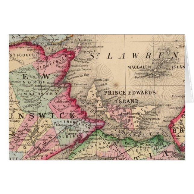 Nova Scotia, New Brunswick, Karte von Mitchell (Vorderseite (Horizontal))