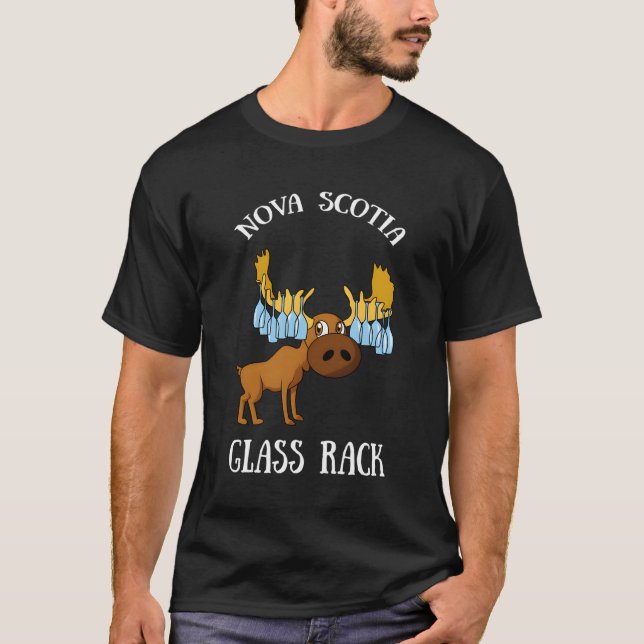 Nova Scotia Shirt - Elch-Weinglas-Rack-Geschenk fü (Vorderseite)
