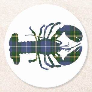 Nova Scotia Tartan Hummer Pullboard Trinkcoaster Runder Pappuntersetzer
