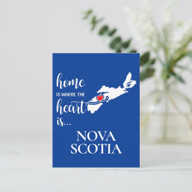 Nova Scotia Zuhause ist der Ort, wo das Herz... Postkarte (Stehend Vorderseite)