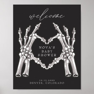 NOVA Skeleton Heart Hands Baby Dusche Willkommen Poster