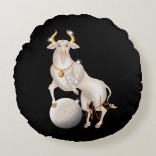 Nova Taurus Venus Zodiac Rundes Kissen