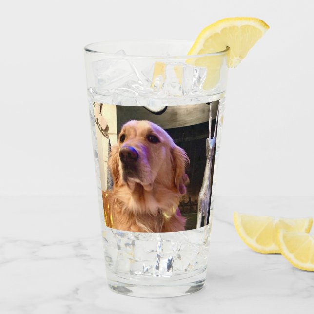 Nova The Golden Retriever - Glass Tumbler / Shaker (Rückseite Ice)