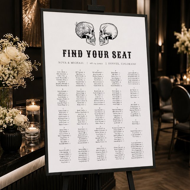 NOVA Til Death Gothic Skull Wedding Chart Poster (Von Creator hochgeladen)