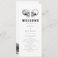 NOVA Til Death Gothic Skull Wedding Program Card