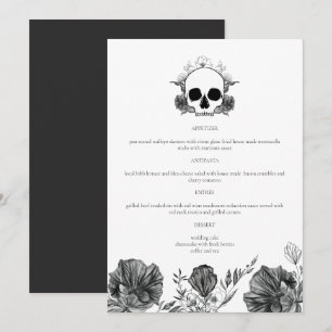 NOVA Til Death Vintag Gothic Skull Dinner Menu Menükarte