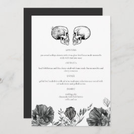 NOVA Til Death Vintag Gothic Skull Wedding Menu Menükarte