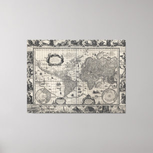 Nova totius terrarum, 1606 Antique World Map Leinwanddruck