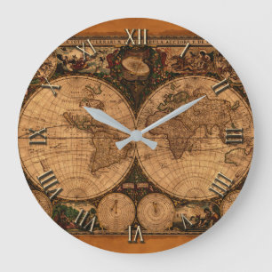 Nova Totuis Old World Map Große Wanduhr