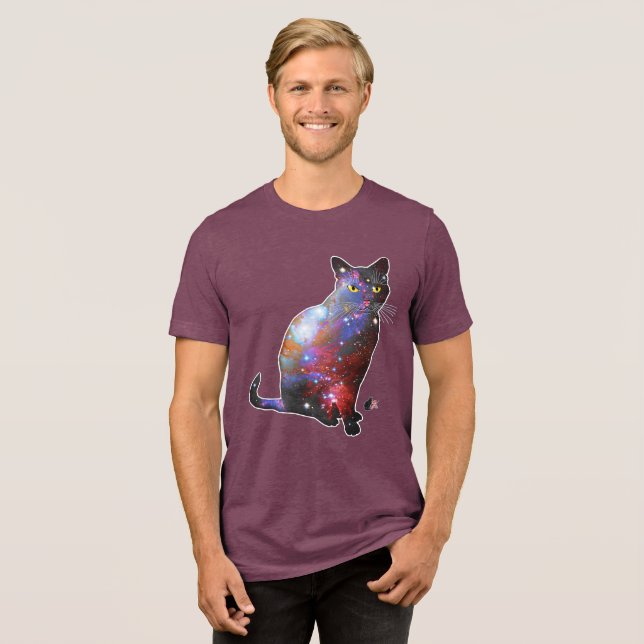 Nova Weltraum In Katze Tri-Blend Shirt (Vorderseite voll)