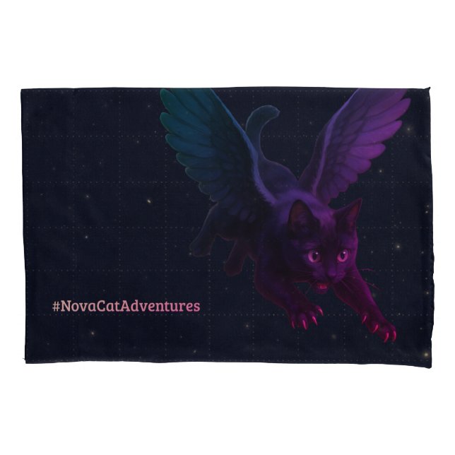#NovaCatAdventures – Winged v2 pillowcase Kissenbezug (Vorderseite)