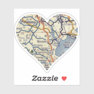 Novato California Vintag Map Aufkleber