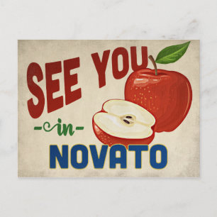 Novato Kalifornien Apfel - Vintage Reise Postkarte