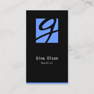 Novelist Business Card Monogram Block Visitenkarte