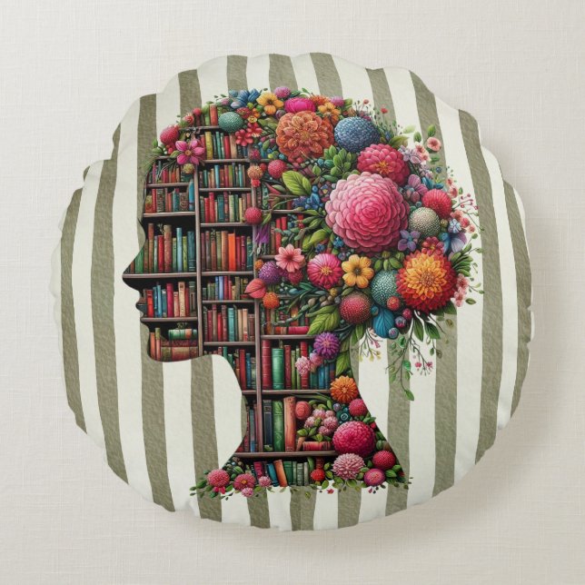 Novels Are My Sanctuary for Bookish Rundes Kissen (Vorderseite)