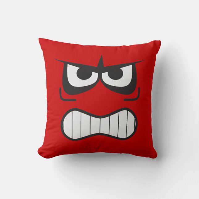 Novelty Angry Furious Face Pillow Kissen (Vorderseite)