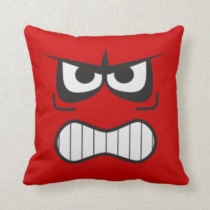 Novelty Angry Furious Face Pillow Kissen