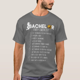 Novelty Bachelors Funny Bridal Marriage Checkliste T-Shirt