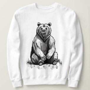 Novelty Bear Graphic Hoodie, Coole Tierdrucke Sweatshirt