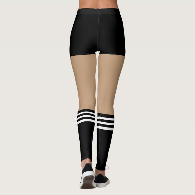 Novelty Black Shorts mit Kniehefersocken Leggings (Rückseite)