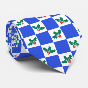 Novelty Checkered Holly Weihnachten Krawatte