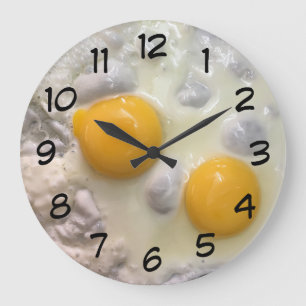 Novelty Fried Eggs Clock Große Wanduhr