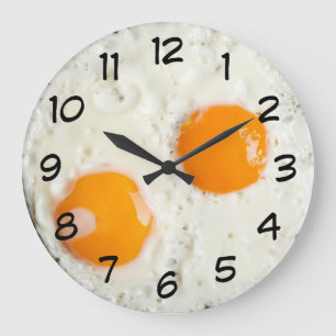 Novelty Fried Eggs Clock Große Wanduhr