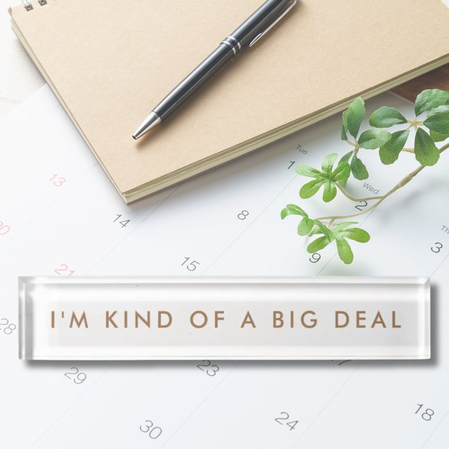 Novelty Funny Desk Name Plate Namensplakette (Novelty Funny Desk Name Plate I'm kind of a big deal modern minimalist name plate)