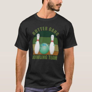 Novelty Funny Zehn Button Bowlers Team Gutter Gang T-Shirt