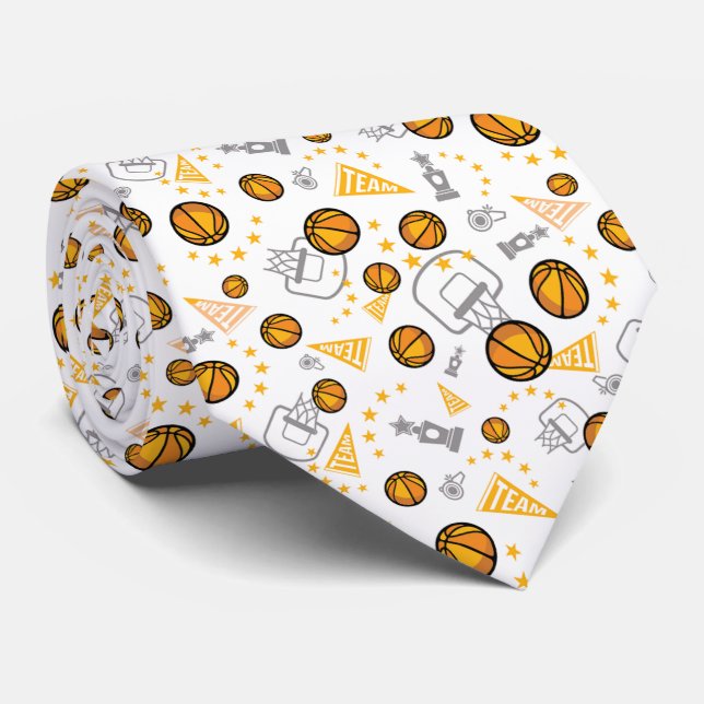 Novelty Golden Basketball Team Neck Tie Krawatte (Gerollt)