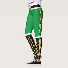 Novelty Green Elf Christmas Toy Soldier Leggings