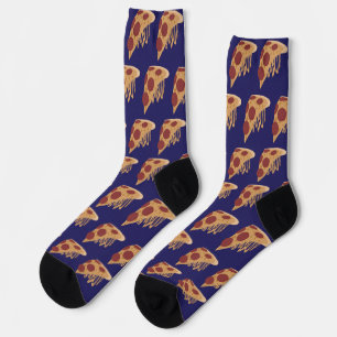Novelty Melting Cheese Pepperoni Pizza Blue Socken