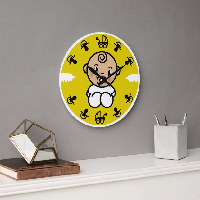 Novelty Niedlich New Baby Gift Große Wanduhr (Büro)
