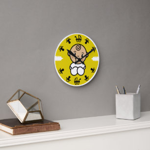 Novelty Niedlich New Baby Gift Runde Wanduhr