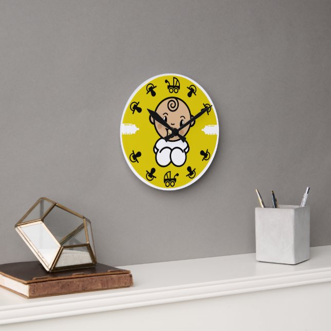 Novelty Niedlich New Baby Gift Runde Wanduhr (Büro)