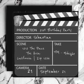 Novelty Personalisiert Custom Movie Clapperboard Einladung