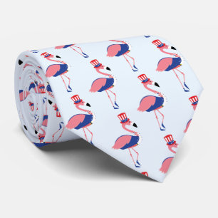 Novelty Pink Flamingo 4. Juli Urlaub Krawatte