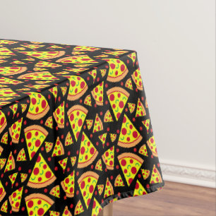 Novelty Pizza Slices Pizzeria Restaurant Black Tischdecke