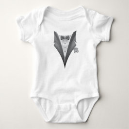 Novelty Tuxedo Tux Print Baby Strampler