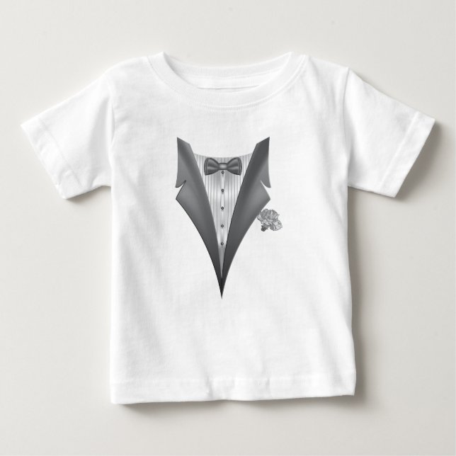 Novelty Tuxedo Tux Print Baby T-shirt (Vorderseite)