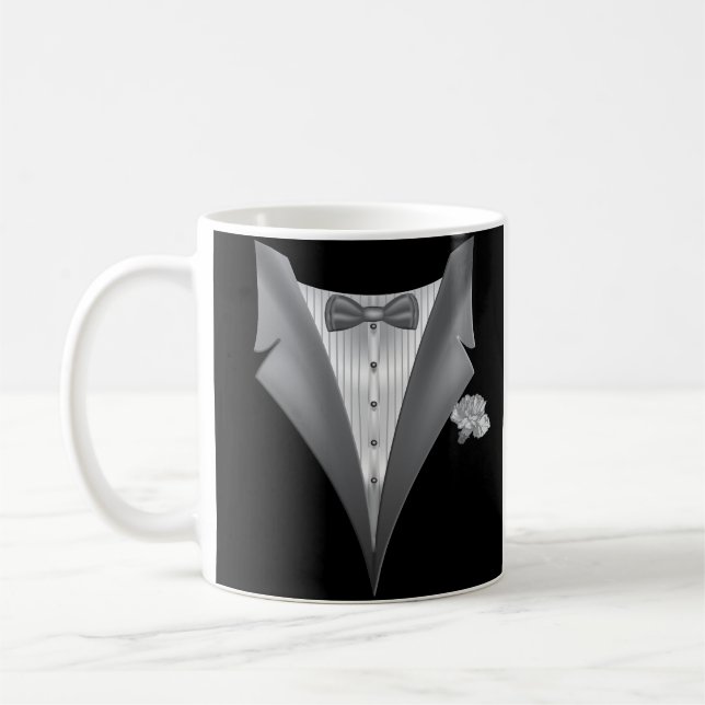 Novelty Tuxedo Tux Print Black Kaffeetasse (Links)