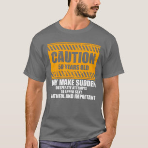 Novelty-Vorsicht 50 Jahre alt feiert fünfzig Junge T-Shirt