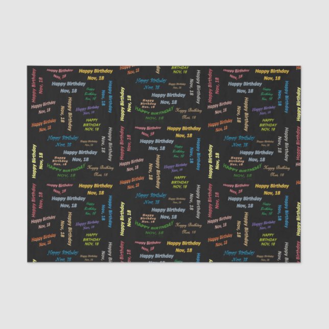 November, 18 Geburtstagspapier Seidenpapier (Vorderseite)