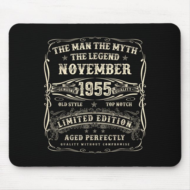 November 1955 70th Birthday For Men 70 Year Old Bd Mousepad (Vorne)