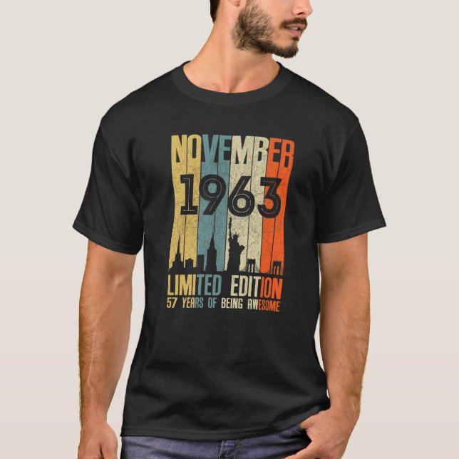 November 1963 T 57 Year Old 1963 Birthday Geschenk T-Shirt (Vorderseite)