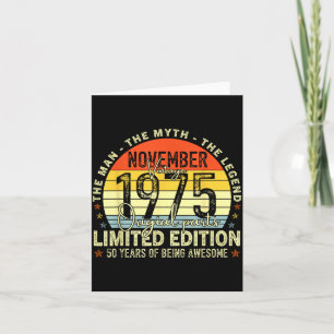 November 1975 50. Geburtstag Für Männer Frauen 50  Karte