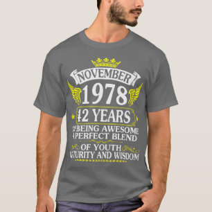 November 1978 Glückwunsch zum Geburtstag 42 Jahre  T-Shirt