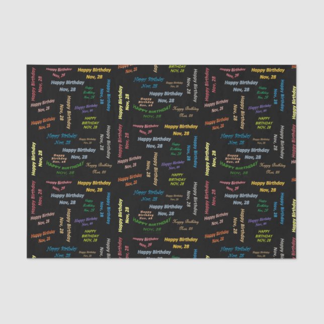November, 28 Geburtstagszettel Seidenpapier (Vorderseite)