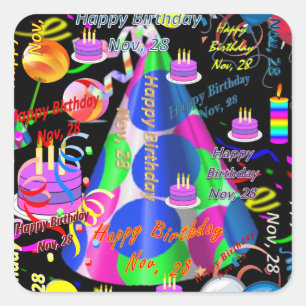 November, 28 Kindergeburtstag Stickers